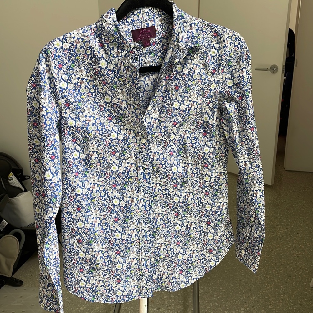 Jcrew x liberty button down top, nwot